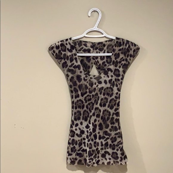 Bebe Leopard Print Mesh Shirt - Women’s Size XS - Picture 2 of 4